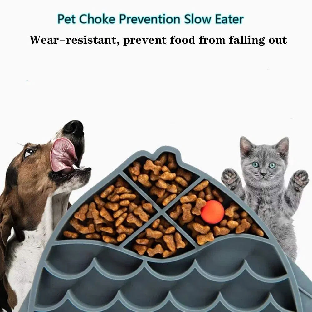 Pet Fun Mat Slow Portable Dog Feeder Bowl Lick Mat- Cat Slow Feeder Dog Bowl Non Slip Puzzle Bowl - Anti-Gulping Pet Slower Food Feeding Dishes