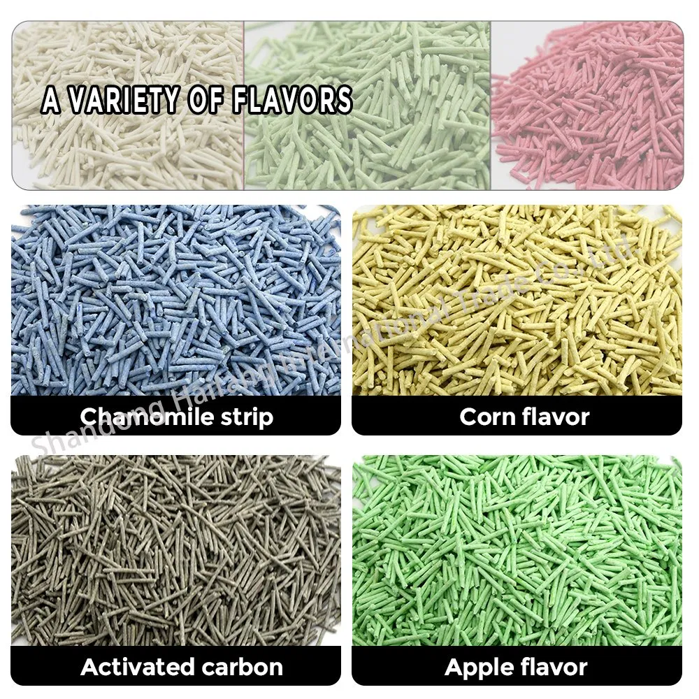 OEM Pet Litter Plant-Made Kitty Litter Adsorbs Odor Green Tea Flavor Biodegradable Tofu Cat Litter