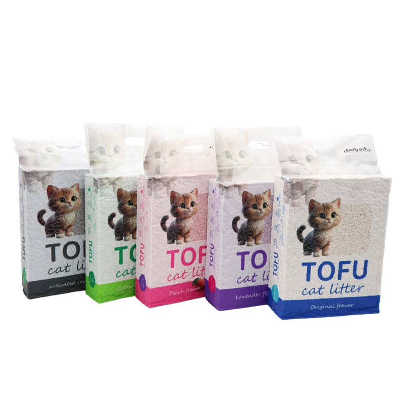 Quality Economical Super Fast Moisture Absorption Flavor Strip Tofu Cat Litter Strong Clumping Clay Cat Sand OEM ODM Cat Litter Factory Natural