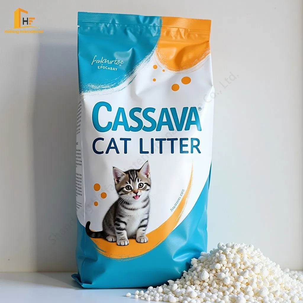 Natural Cassava Cat Litter Ultra Absorbent Flushable Plant-Based Deodorizing Low Dust Pet Products Ideal for Wholesale Sustainable Cat Litter Solutions