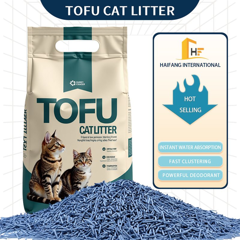 Natural Pea Tofu Cat Litter Fast Clumping, Anti-Sticking Bottom, Odor-Eliminating Bacteria-Inhibiting, Flushable, Dust-Free Hypoallergenic Cat Toilet Supplies