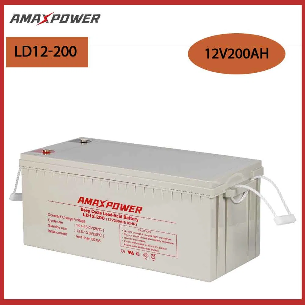 Amaxpower 12V 200ah Deep Cycle VRLA AGM Bateria Power Supply Sealed Lead Acid Storage Battery for UPS/Bts-Stations/Automotive/Pond-Fountain-Pumps/Buggies