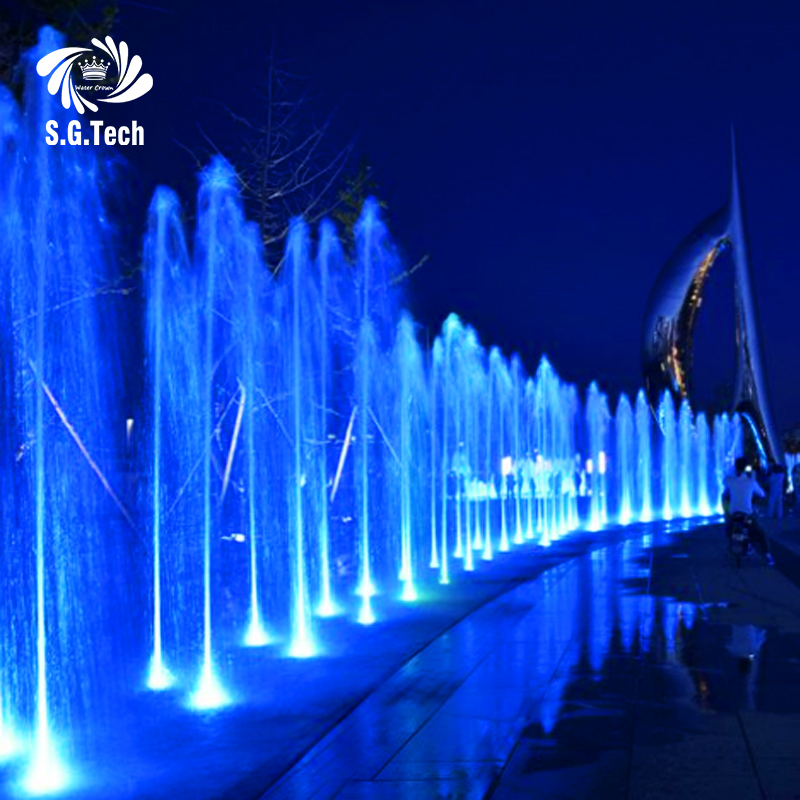 Water Crown Fountain Music Rhythm: High-Tech Dry DMX Fountain Show