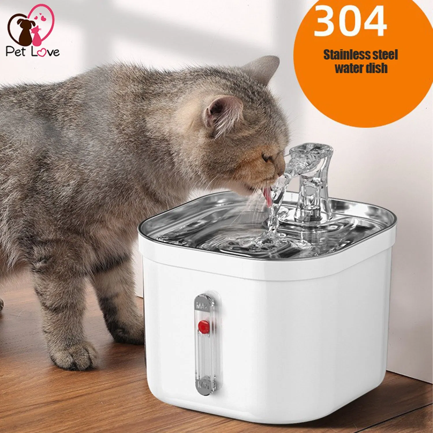 Automatic Pet Water Dispenser Stainless Steel Indoor Circulating Water Fountain