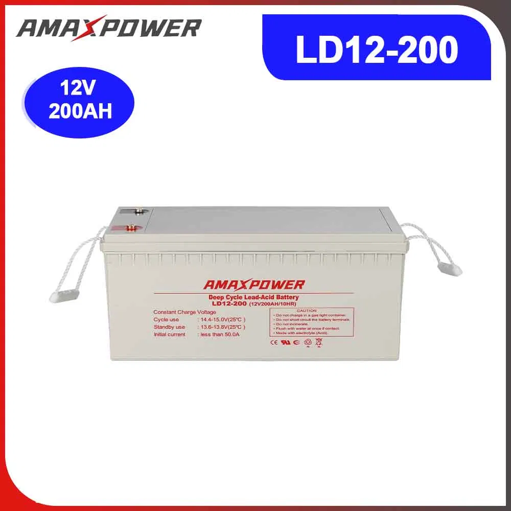 Amaxpower 12V 200ah Maintenance Free Battery Sealed Lead Acid Storage Battery for UPS/Bts-Stations/ Control System/Medical Equipments/Pond-Fountain-Pumps