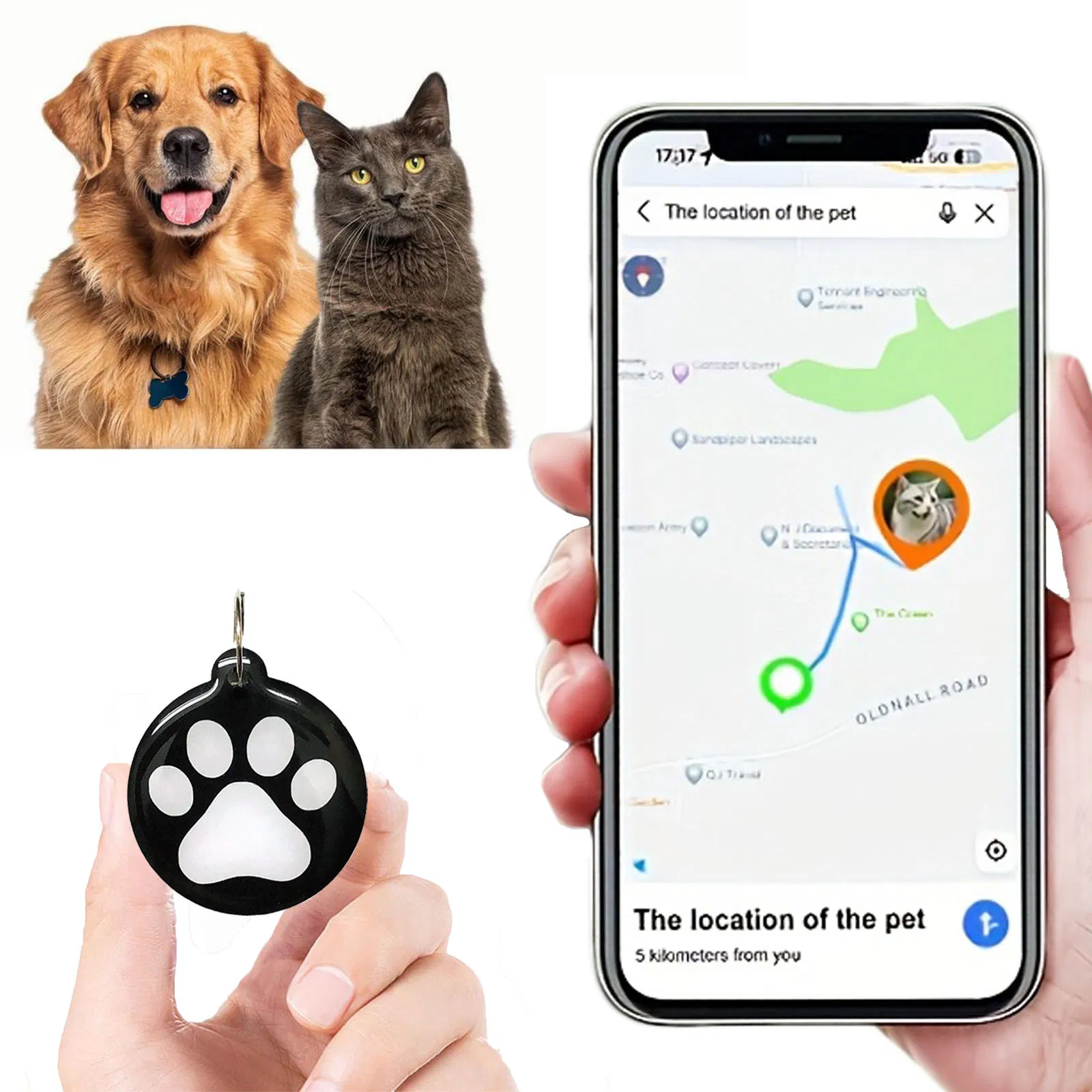 GPS Tracker Pet ID Tags Pet Product Custom Smart Pet Tag for Collars