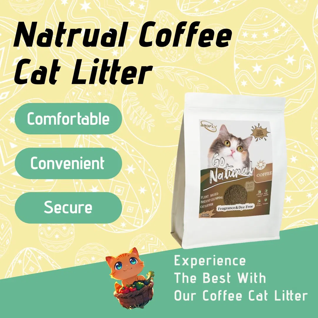Wholesale Cat Litter Low Tracking Dust Free 100% Natural Coffee Based Clumping Biodegradable Cat Litter Sand Good Odour Control