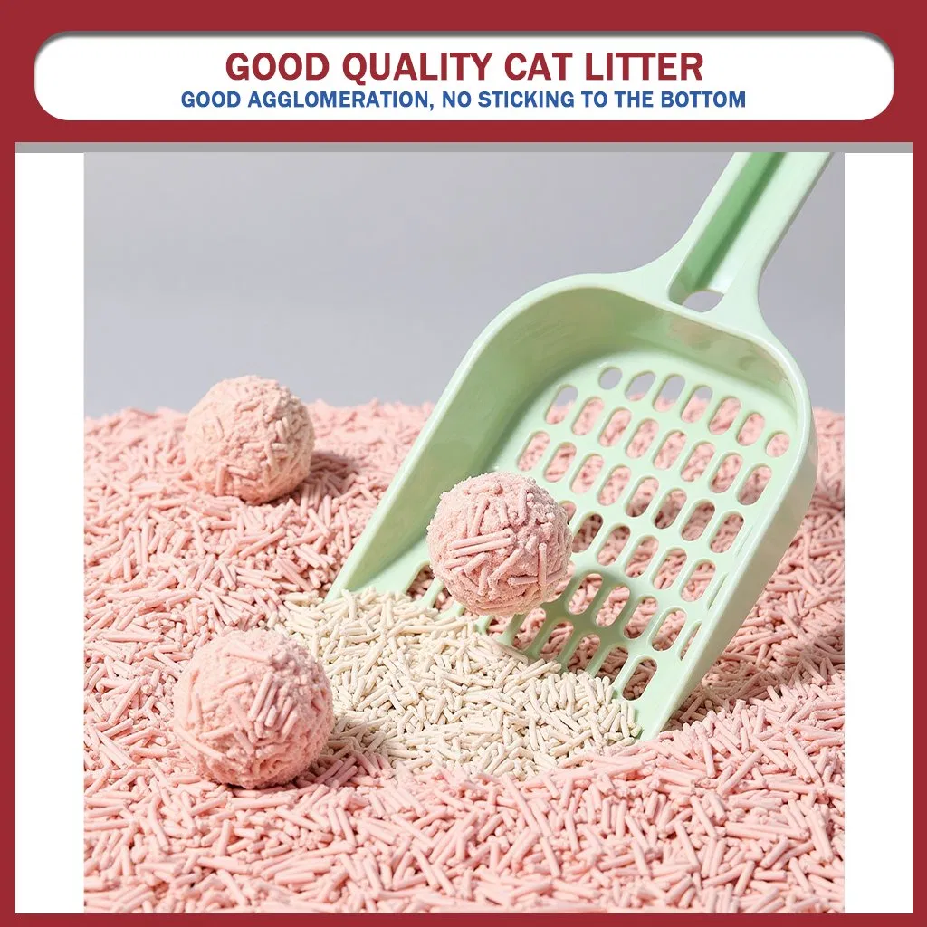 Natural Plant Fiber OEM Efficient Agglutination Deodorization Indoor Dust-Free Antibacterial Flushable Toilet with Cat Litter Scoop Tofu Cat Litter