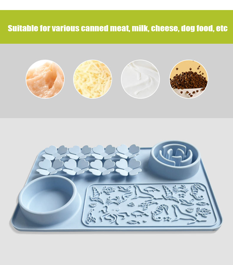 OEM ODM Silicone Slow Feeder Cat Dog Lick Mat Pet Snuffle Mat Slow Feeding Licking Sniff Pad with Suction Cups
