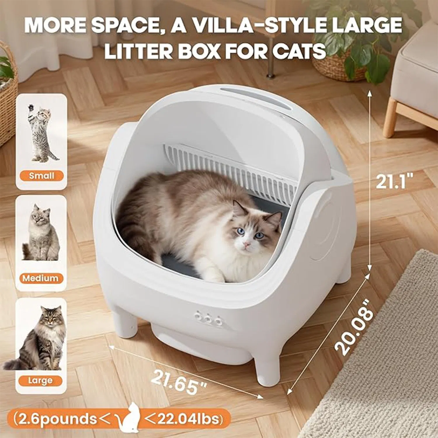 Automatic Cat Litter Box, Design for Multi-Cat Families, Smart APP