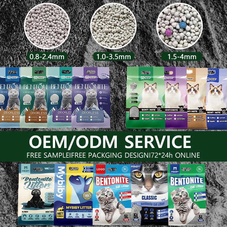 OEM Designs &amp; Free Branding Service Quick-Dry Anti-Bacterial Bentonite Cat Litter