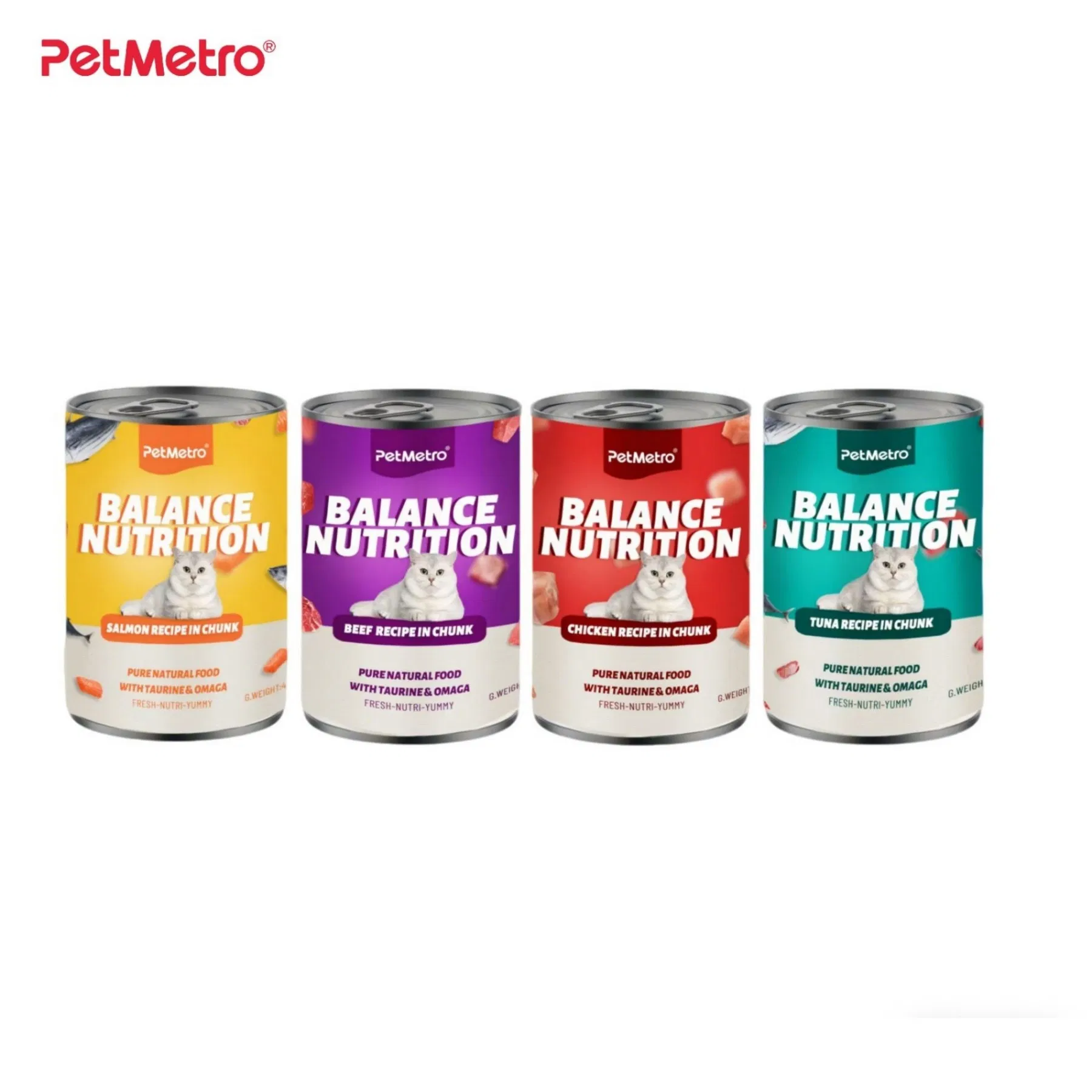 OEM Cat Wet Food Manufacturing with Clean Label and Real Meat Canned Chunk in Gravy