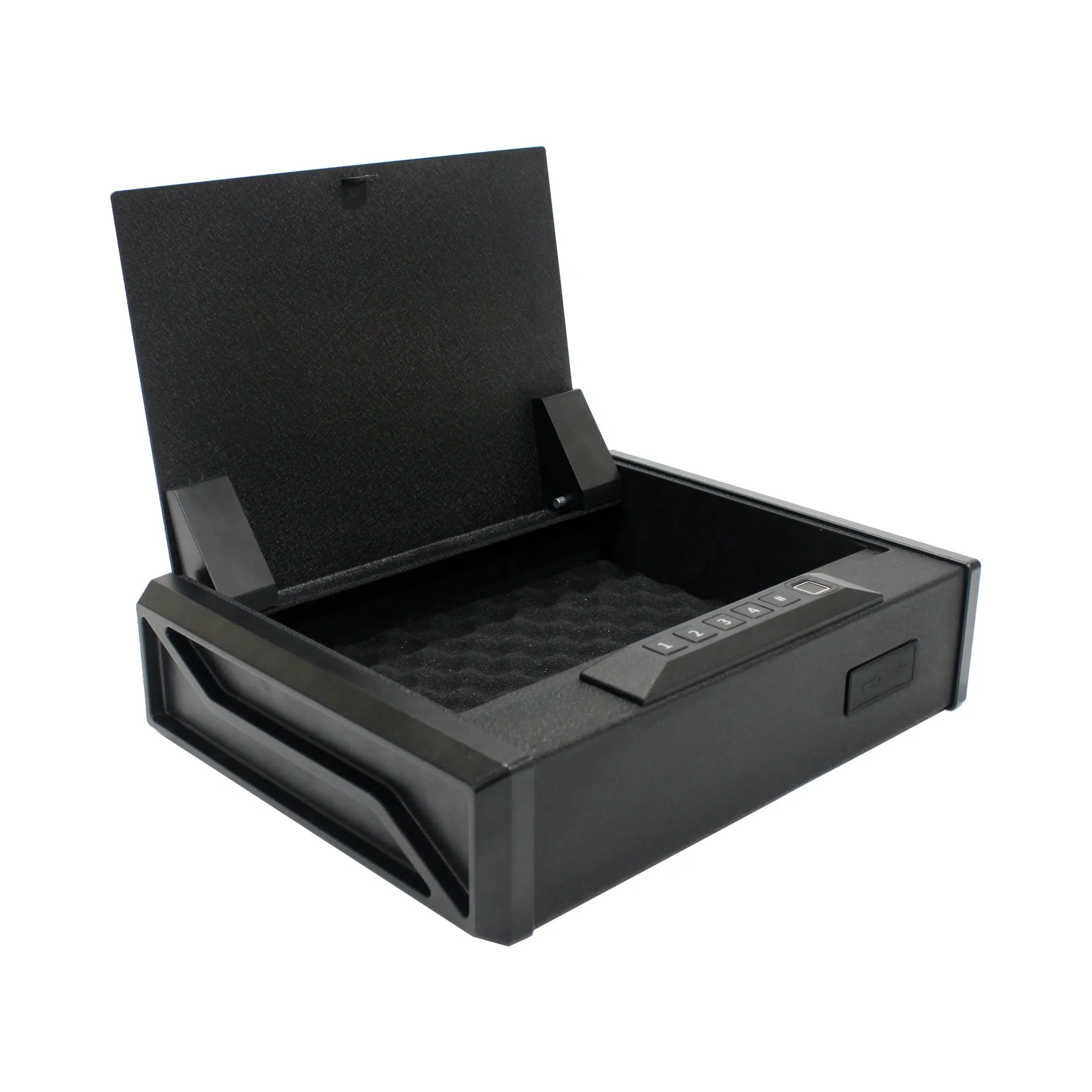 Uni-Sec Portable Small Treadlock Digital Gun Pistol Handgun Firearm Fingerprint Biometric Safe Box Hidden Security Box for Weapon Locker Cabinet Wholesale