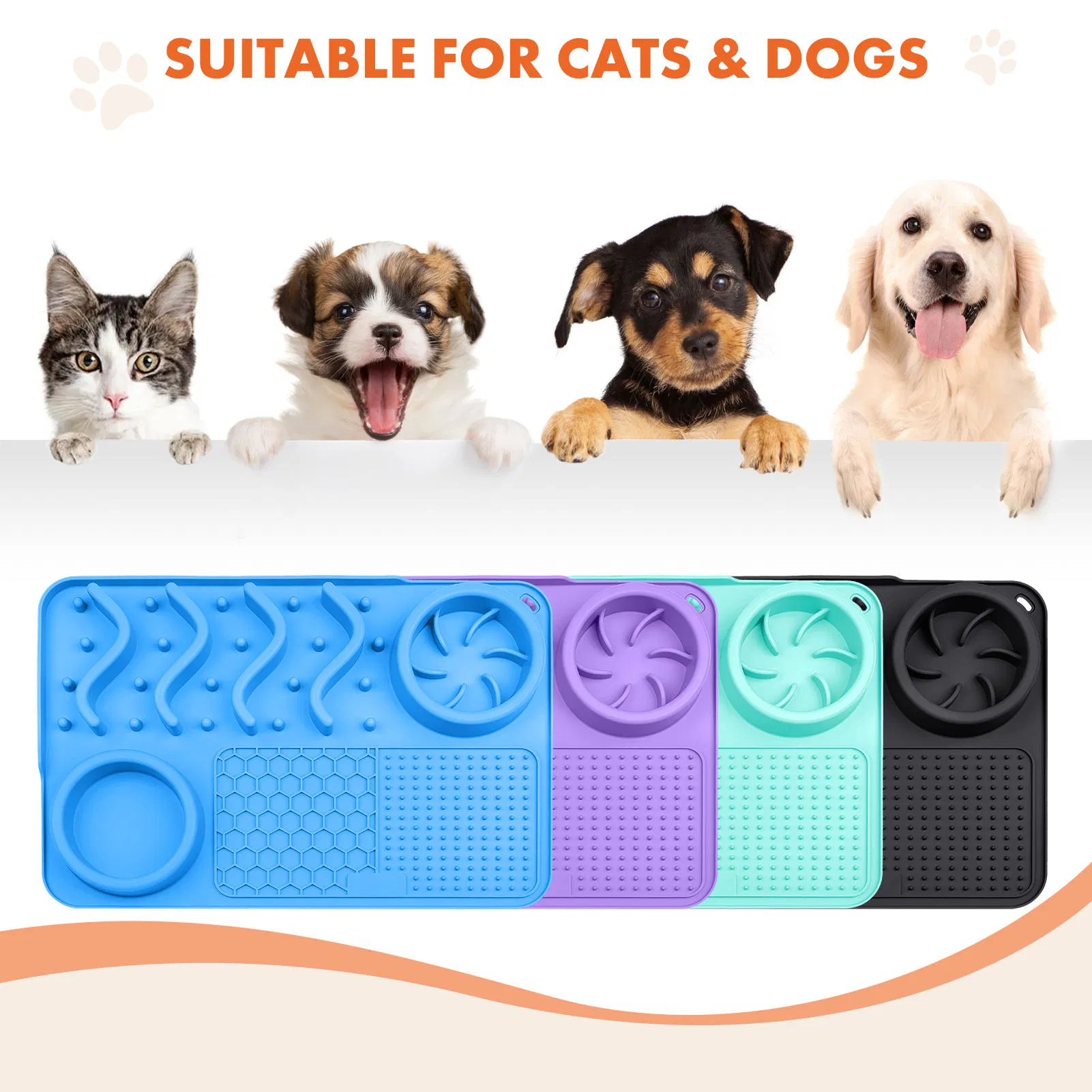 Anti-Anxiety Pet Lick Pad for Bath/Grooming with Slow Feeding Design