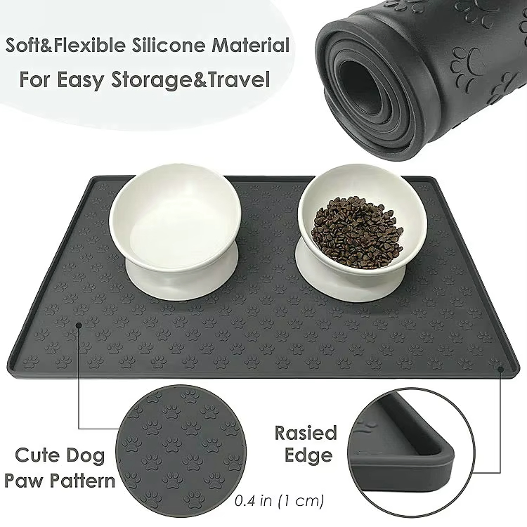 Eco-Life Silicone Pet Food Utensils Silicone Pet Placemat Feeding Anti-Spill Dog Food Pad Large Pads