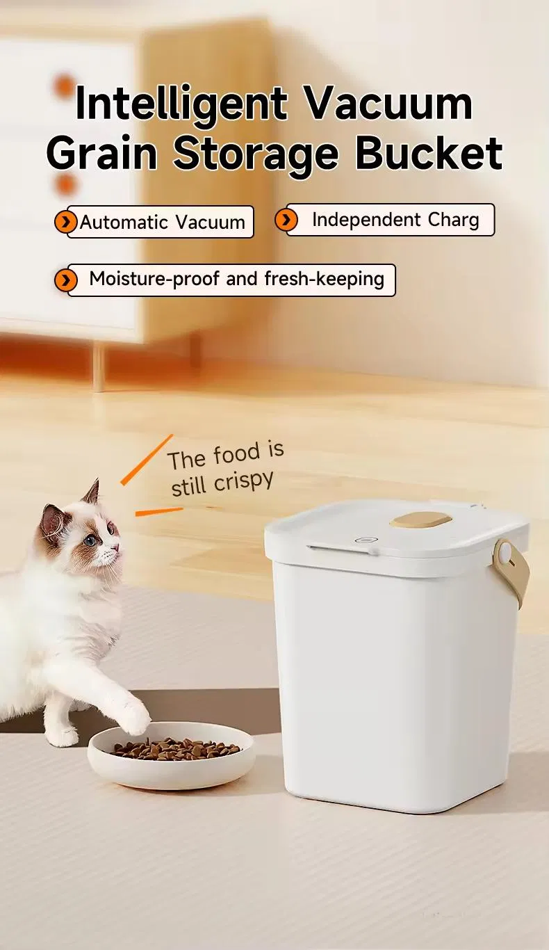 Smart Vacuum Grain Storage Bucket Eco-Friendly Portable Pet Cat Food Storage Bin