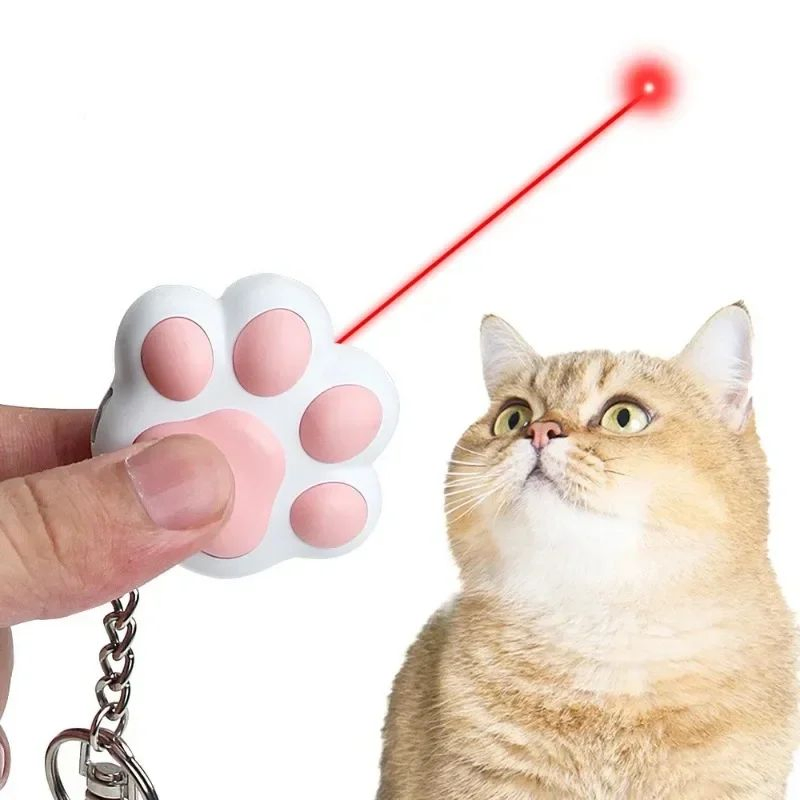 Pet Supply Cat Toys Interactive USB Rechargeable Multifunctional Key Chain Pet Laser Toy for Cats Interactive Funny Kitten Training Laser