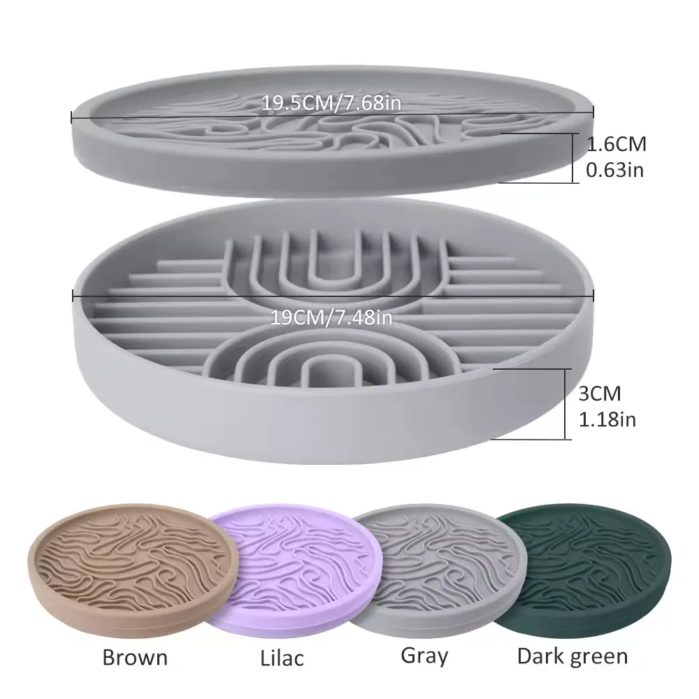 Silicone Slow Feeder with Lick Mat 3D Anti-Choking Design BPA Free Silicone Pet Slow Food Feeder