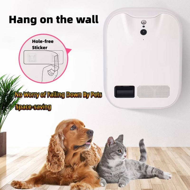 135° Wide-Angel HD Camera Pet Feeder for Cats/Dogs with Voice Interaction &amp; FCC