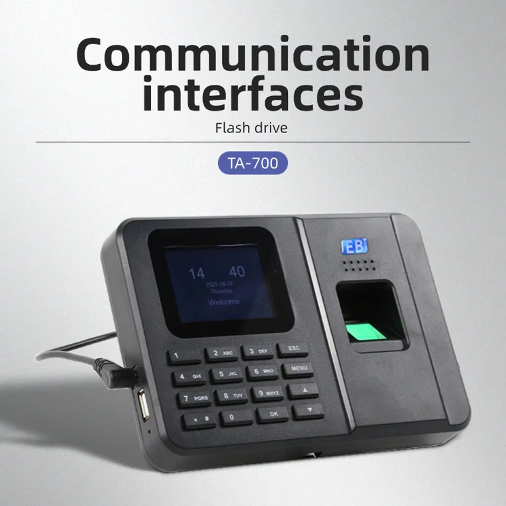 TA-700 Fingerprint Time Attendance Machine Biometric Access Control System 2.4 Inch TFT USB Multi Language Support