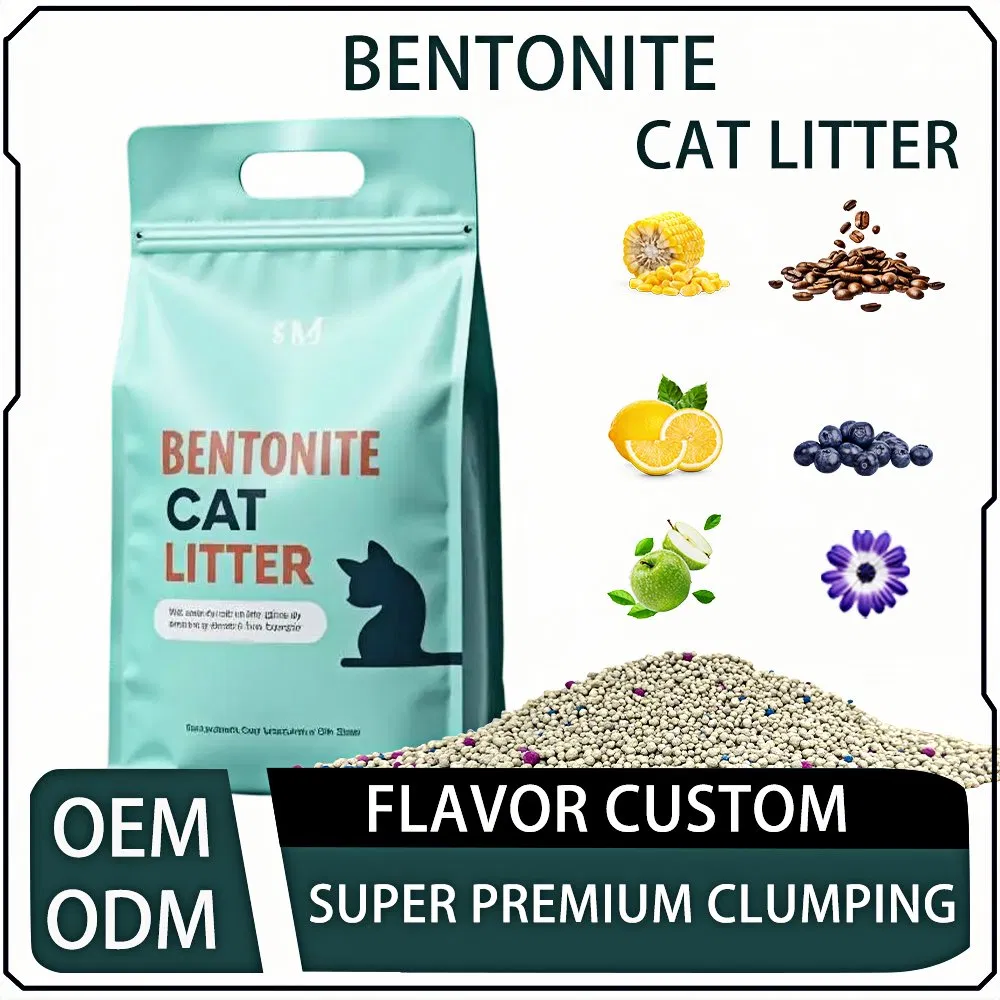 Arena Para Gatos OEM/ODM Wholesale Pet Supplies with Added Odor-Removing Natural Bentonite Cat Litter Dust-Free and Low-Traceability