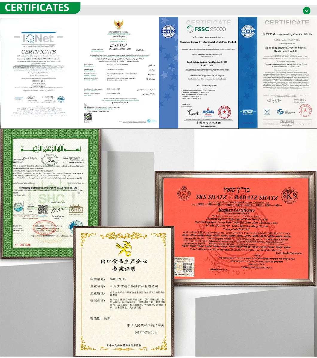 Certificates