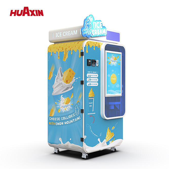 Stainless Steel Automatic Soft Ice Cream Machine with Customizable Payment for Park Kiosks