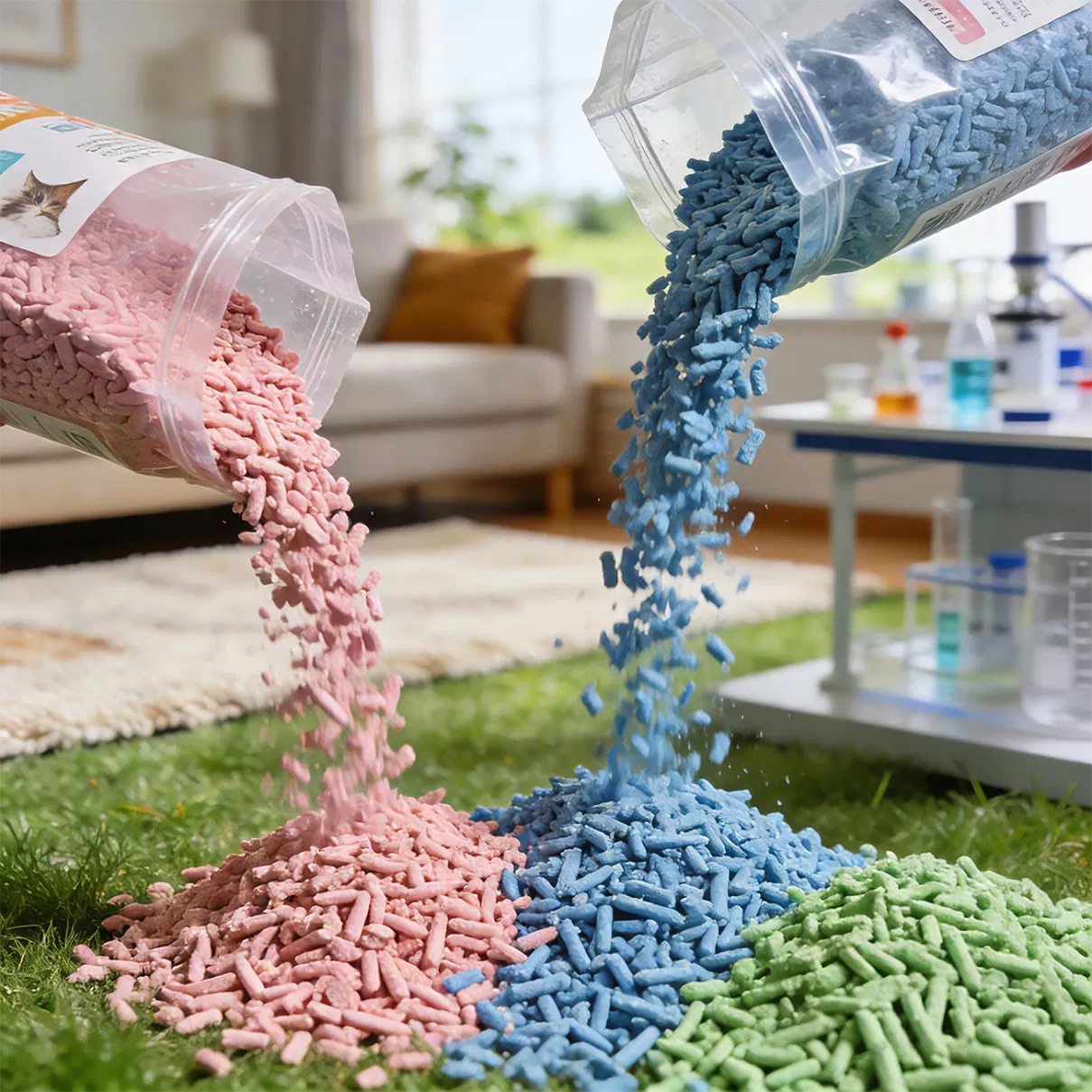 Wholesale Kitty Sand Pets Products 1.5/2.0/3.0mm Natural Plant-Based Biodegradable Tofu Cat Litter with Strong Clumping