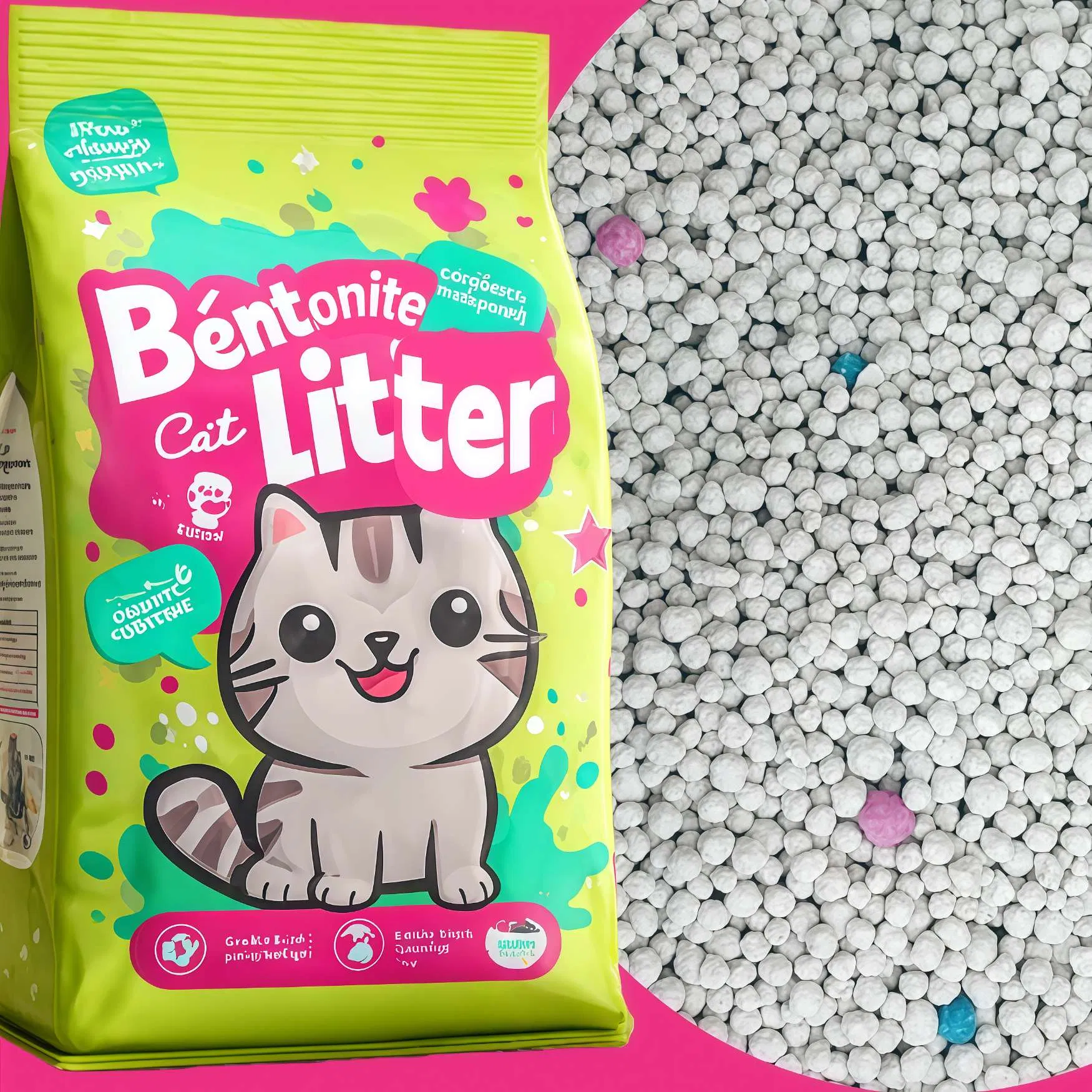 Factory in China OEM ODM Wholesale Fast Non-Sticky Clumping Sodium Bentonite Cat Litter