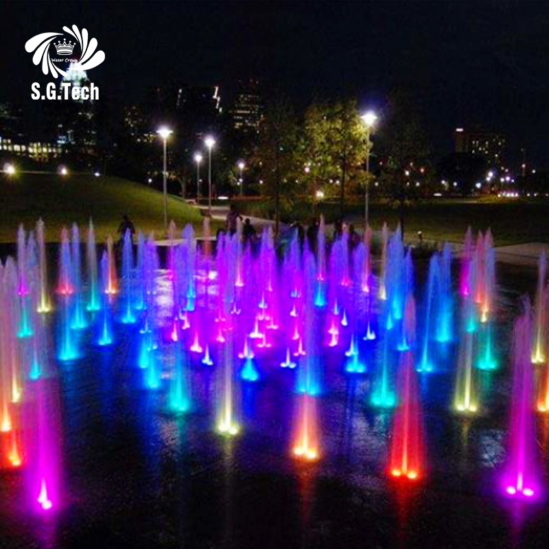 Water Crown Fountain Music Rhythm: High-Tech Dry DMX Fountain Show