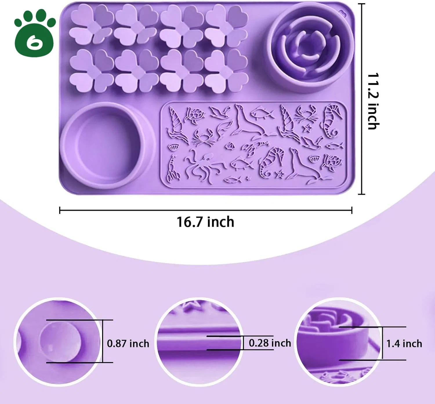 OEM ODM Silicone Slow Feeder Cat Dog Lick Mat Pet Snuffle Mat Slow Feeding Licking Sniff Pad with Suction Cups