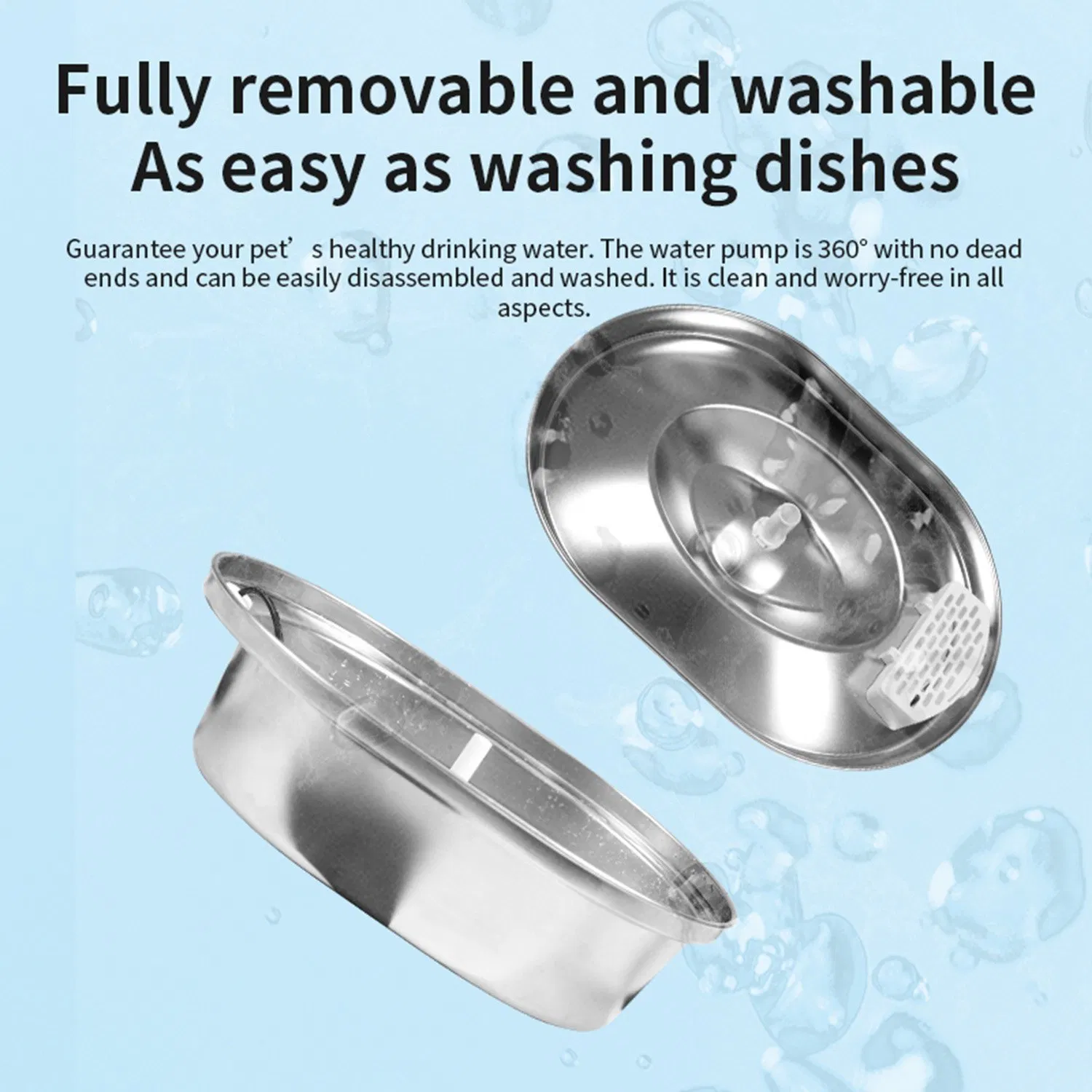 Fx906e Automatic Cat Dog Water Fountain 2L Three-Stage Filtration System