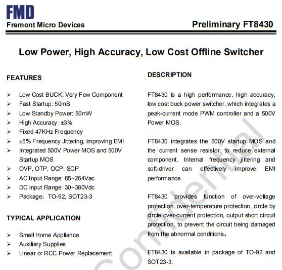 FT8430 Datasheet Overview