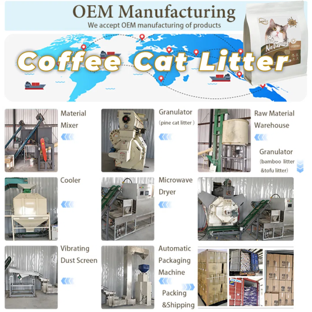 Free Sample Factory High Quality Fast Delivery Strong Clumping Biodegradable Flushable Low Dust Natural Plant Based No Additive Scents Cat Litter