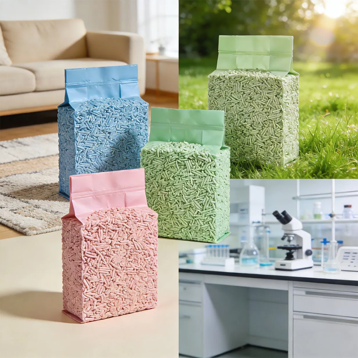 Wholesale Kitty Sand Pets Products 1.5/2.0/3.0mm Natural Plant-Based Biodegradable Tofu Cat Litter with Strong Clumping