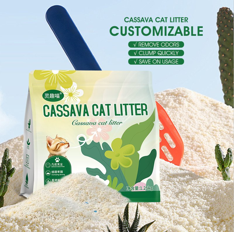 Pet Suppliespet Productspet Cleaning &amp; Grooming Productscat Littercassava Cat Litter Wholesale Eco-Friendly Fast Clumping Biodegradable Natural Ingredients