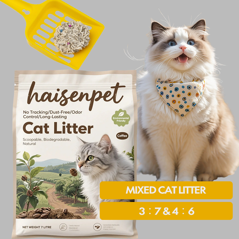 Fast Clumping Cat Litter Biodegradable Mixed Cat Litter Absorbent