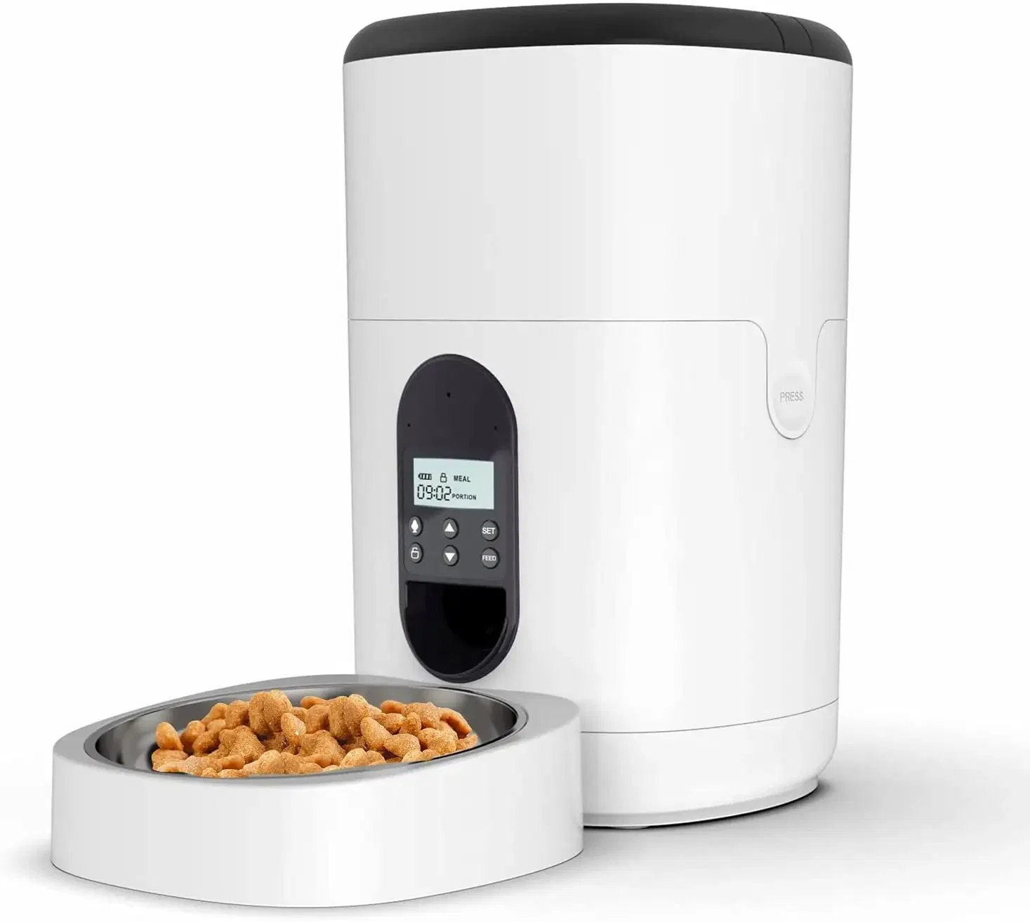 Timing Feeding 6L Cat Feeder Key Control 4 Meals Per Day 10s Voice Recorder Automatic Pet Feeder