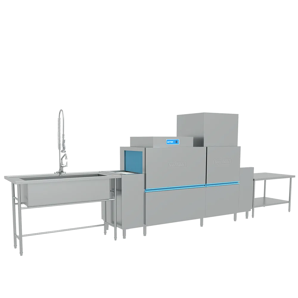 High-Efficiency Pass-Through Flat Type Dishwasher for Commercial Use