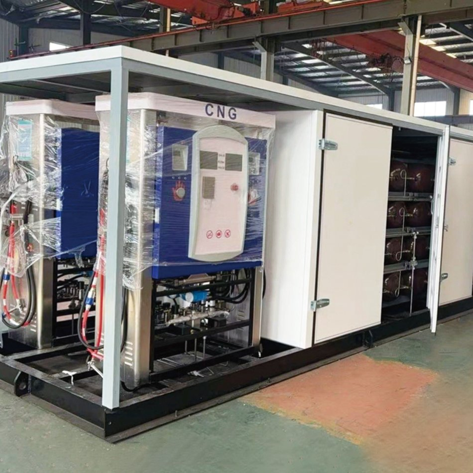Smart Containerized Air Cooled Compressor 1500nm3/H CNG Daughter Filling Station for Feeding The Gas Pump
