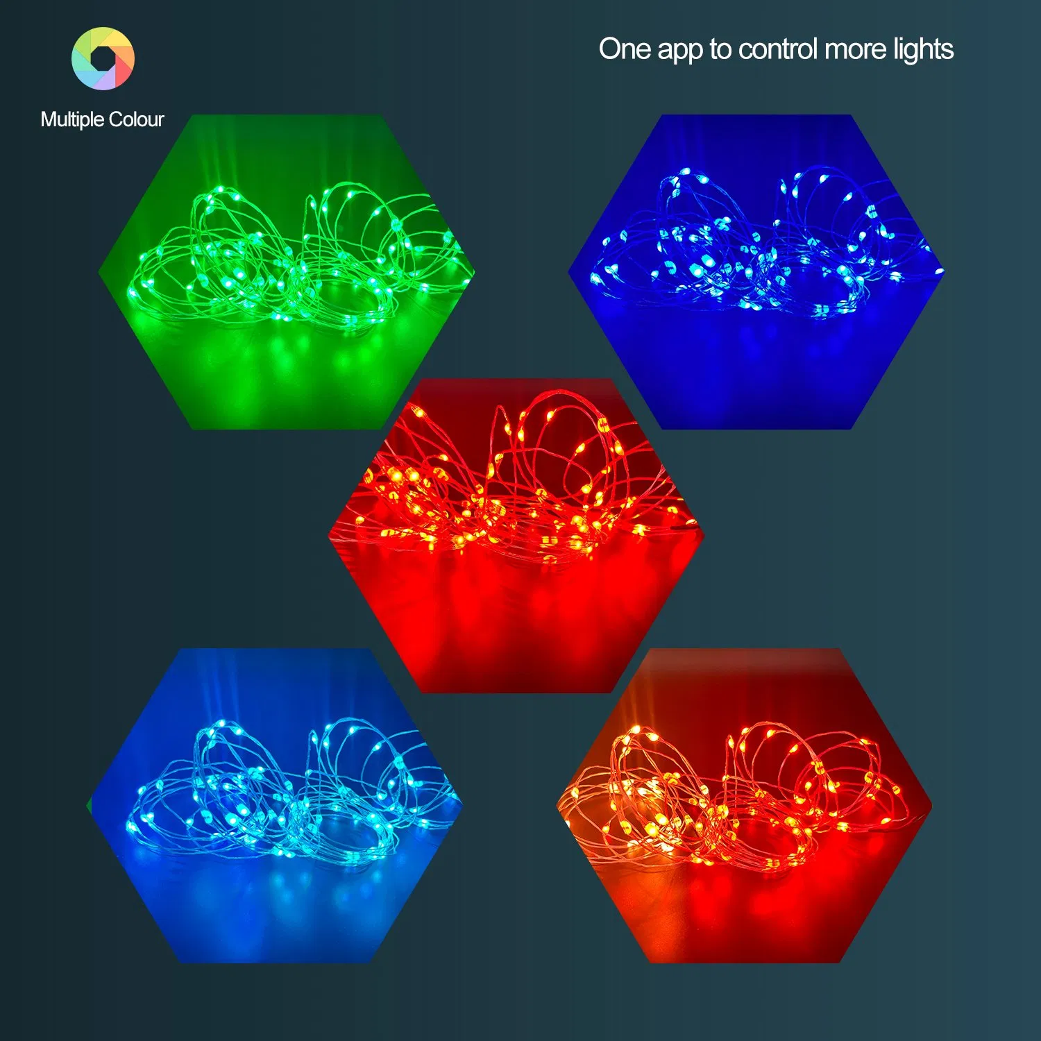 Christmas Lights RGB USB LED String Light Waterproof Decorations with APP Control