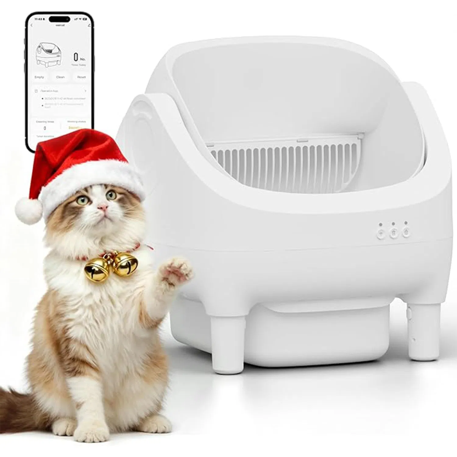 Automatic Cat Litter Box, Design for Multi-Cat Families, Smart APP
