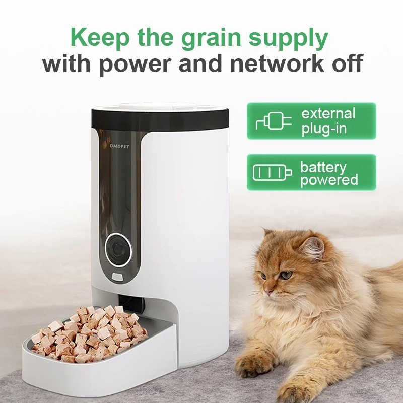 4L Large Capacity Interactive Monitor Puppy Food Feeding Bowl WiFi Automatic Cat Feeder with Camera
