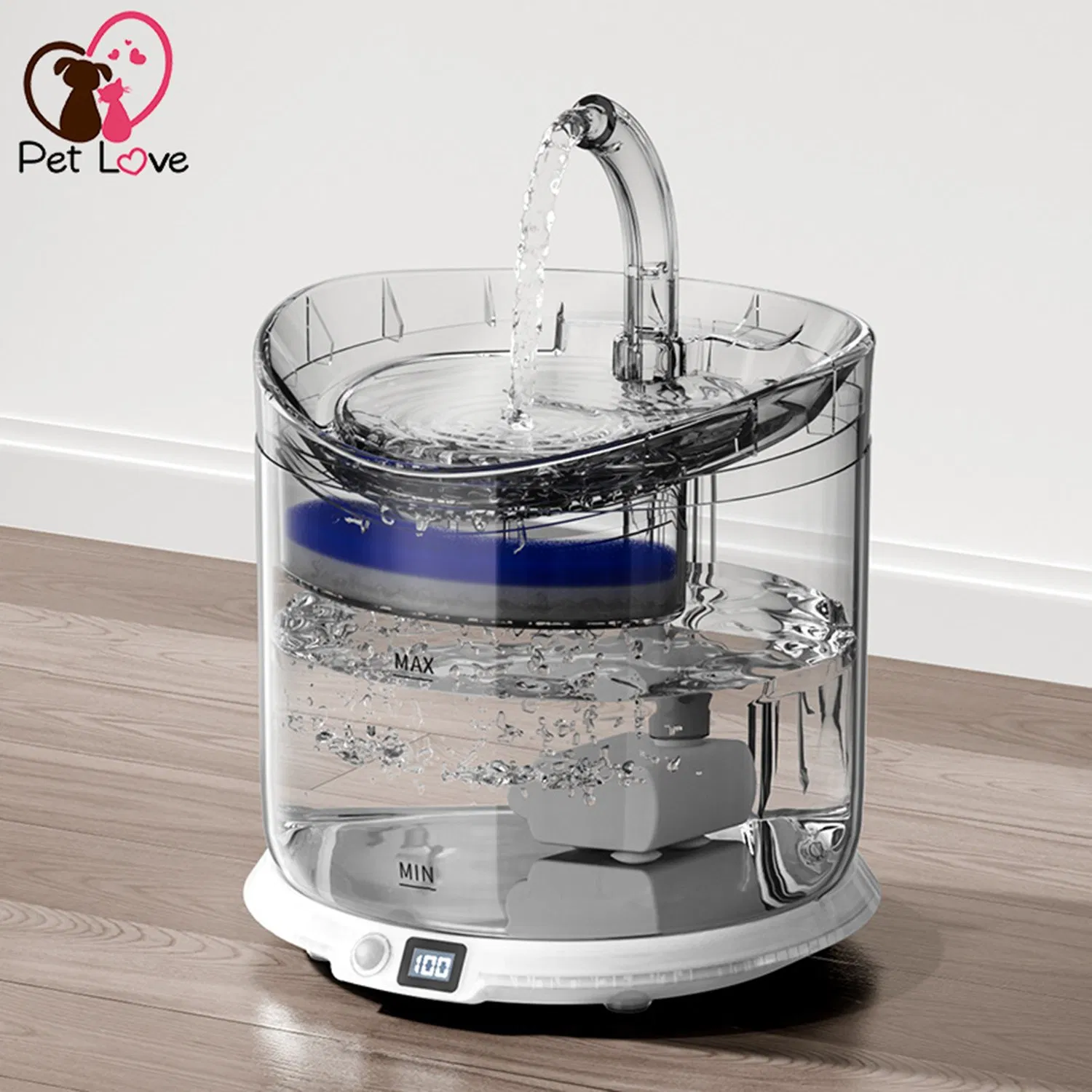 Smart Sensor Pet Water Fountain 2L Rechargeable Dispensador De Agua Para Mascotas
