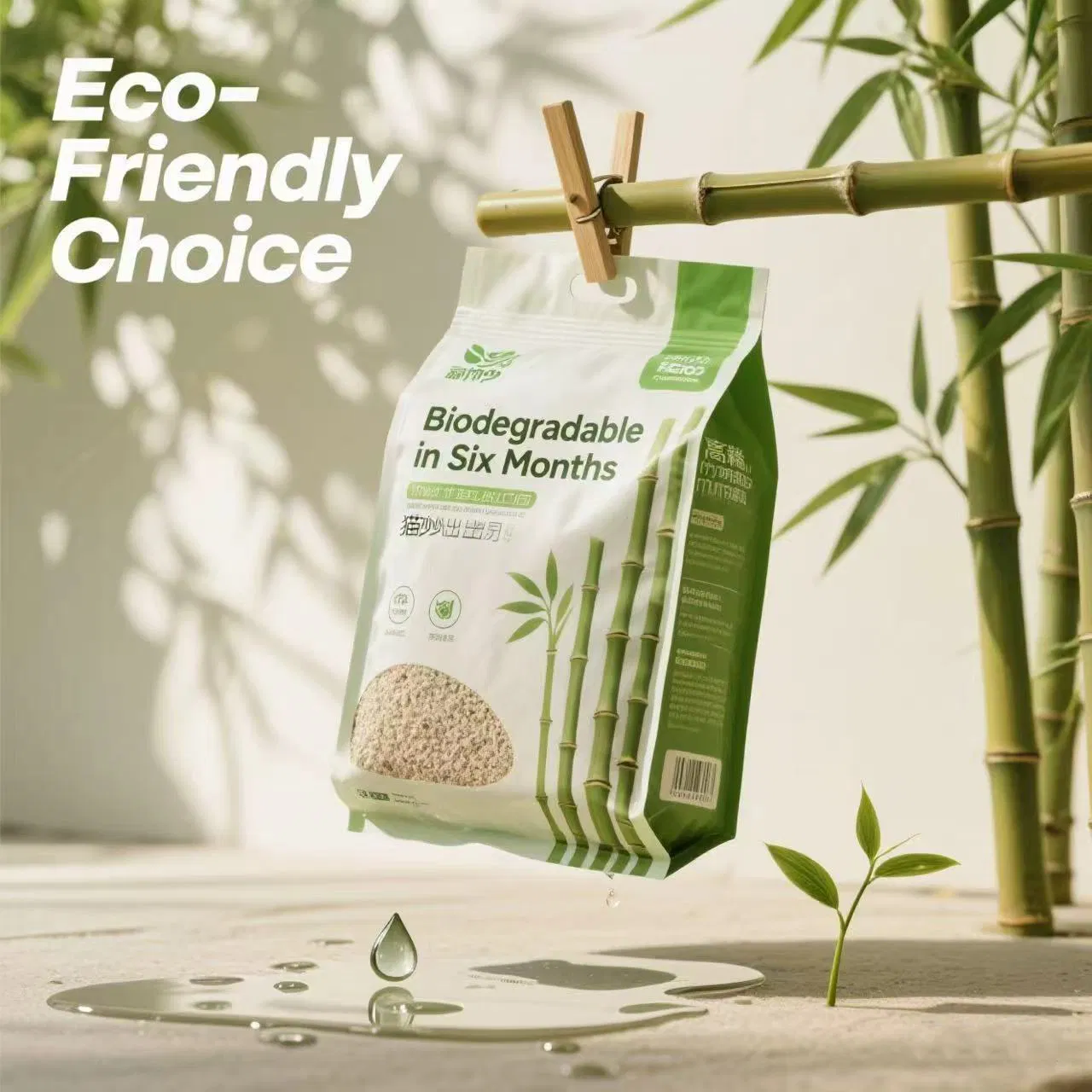 OEM/ODM Broken Bamboo Cat Litter Ultra Odor Control Clumping Dust Free Natural Plant Based Crushed Litter Sand