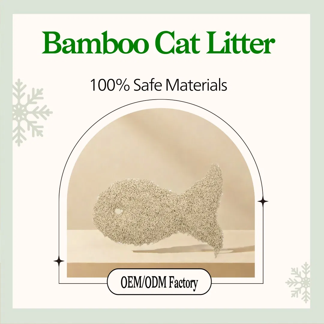 Hot Selling Plant Based Litter Biodegradable Highly Absorbent with Strong Odor Control OEM/ODM Natural Bamboo Cat Litter