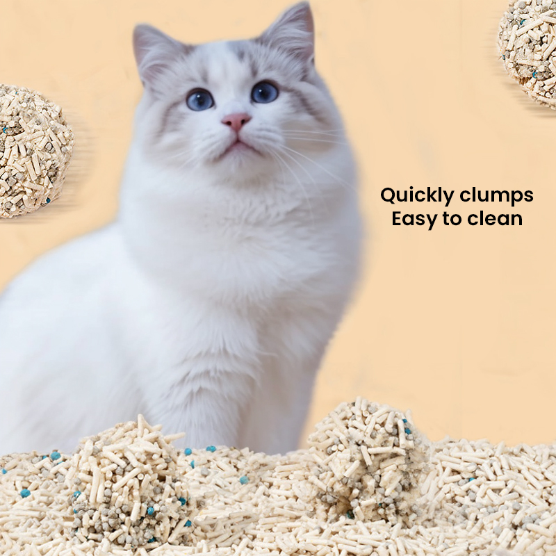 Cat Litter Manufacturer Made in China Natural Bentonite Tofu Mixed Cat Litter Easy to Clean Biodegradable Pure Natural Lavender Cat Litter