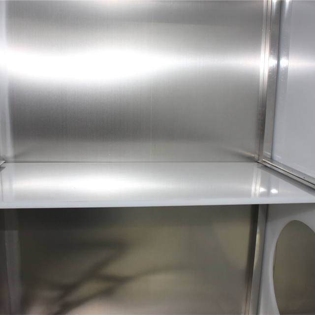 Unique 4 Spaces Stainless Steel Cat Contention Cage with Mute Sticker, Sliding Mute Door Lock and Two Floors