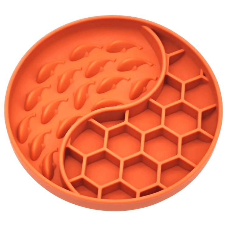 Honeycomb Silicone Slow Feeder Bowl Easy-Clean, High-Temp Resistant Dog Lick Mat