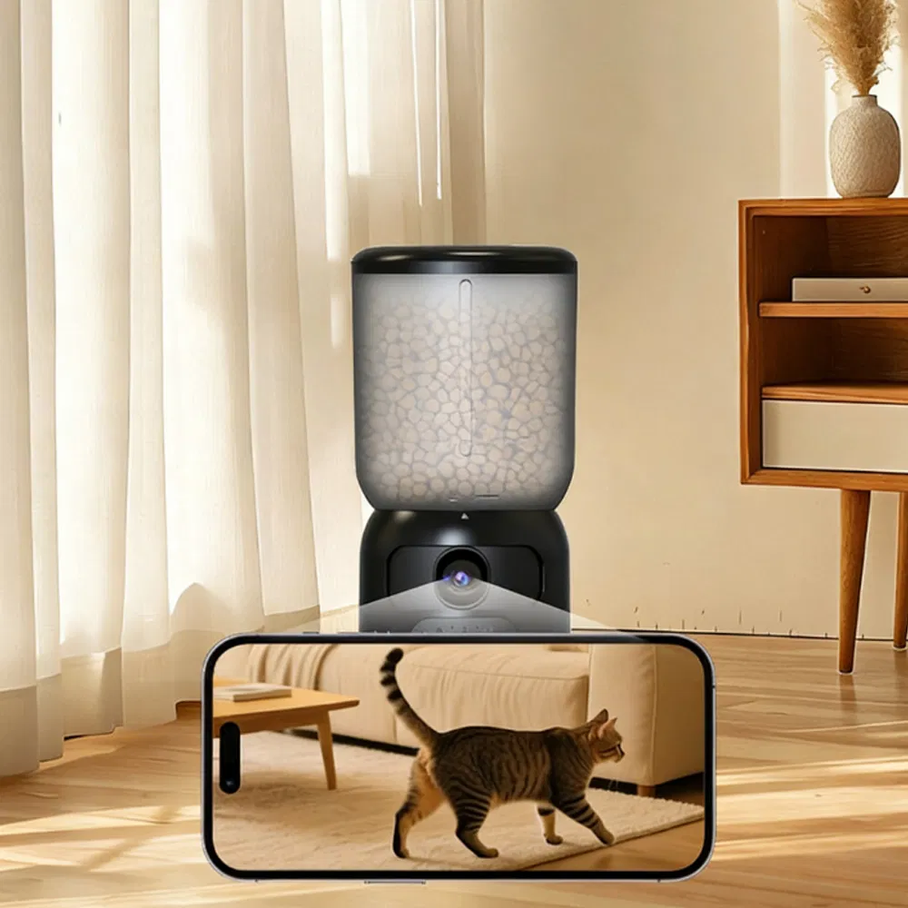 Dual-Lens Smart Pet Feeder with Laser Teasing and Motion Detection